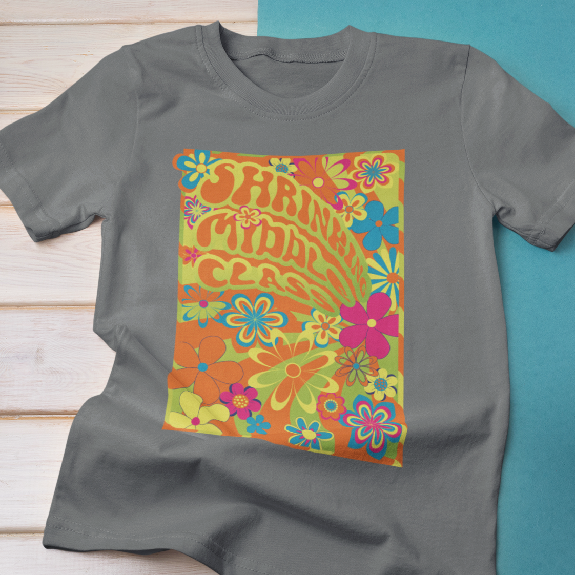 Shrinking Middle Class 70s Band Poster Modern-Retro - T-shirt