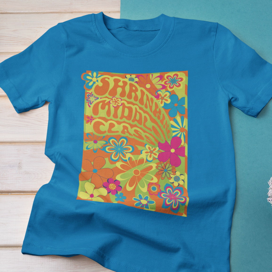 Shrinking Middle Class 70s Band Poster Modern-Retro - T-shirt