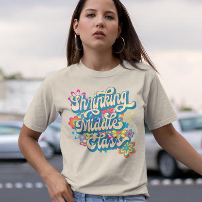 Shrinking Middle Class Flower Power Modern-Retro - T-shirt