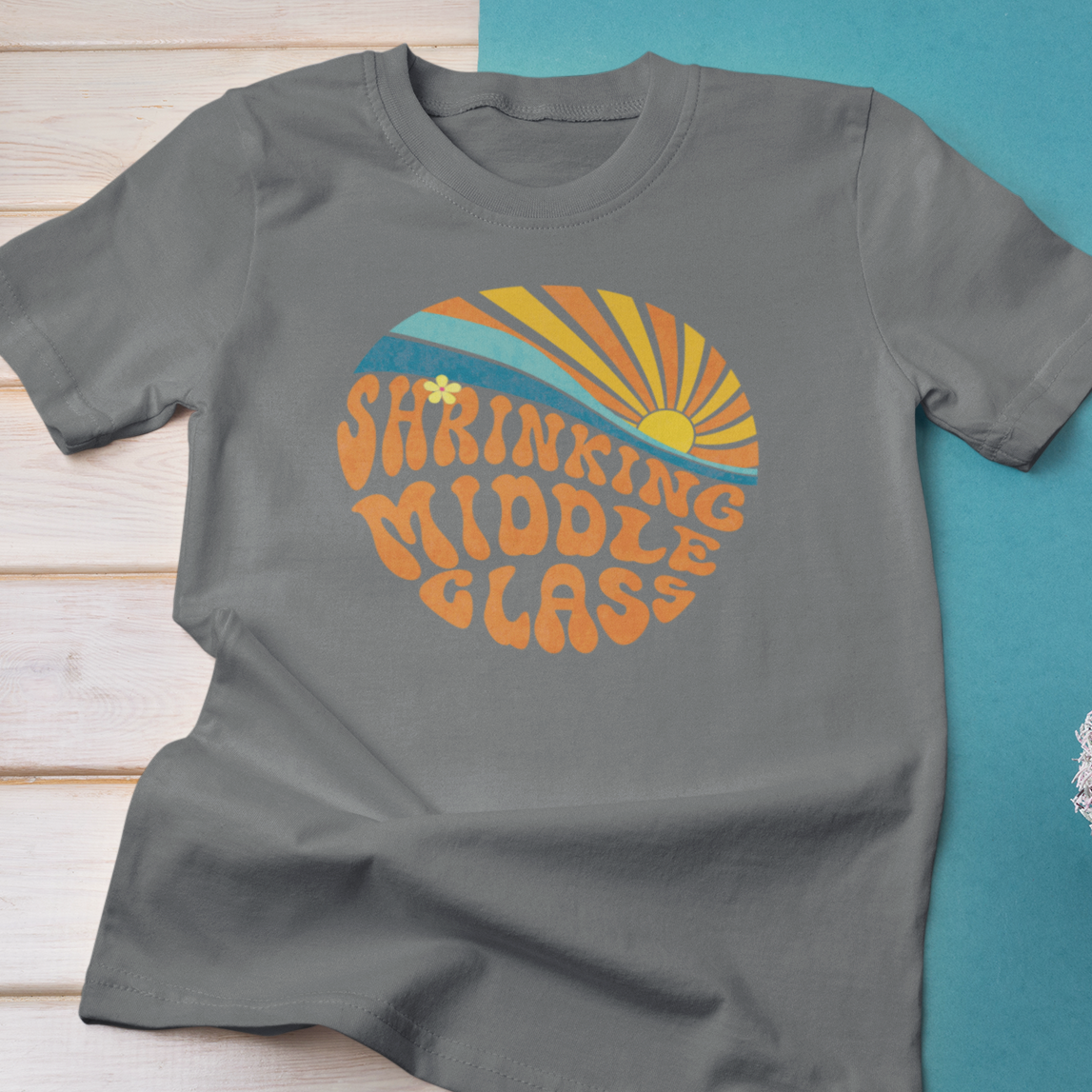 Shrinking Middle Class Sun in Circle - T-shirt