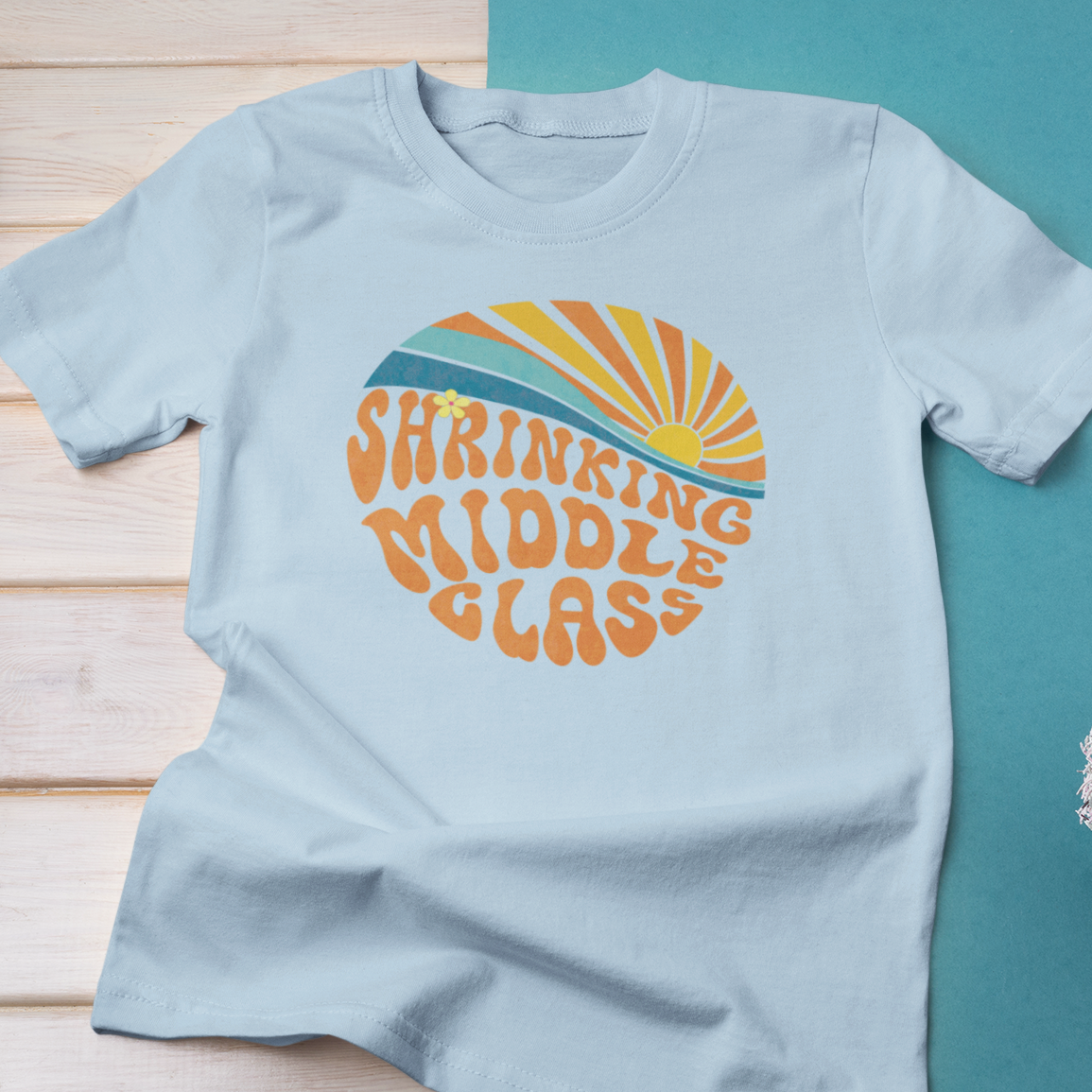 Shrinking Middle Class Sun in Circle - T-shirt