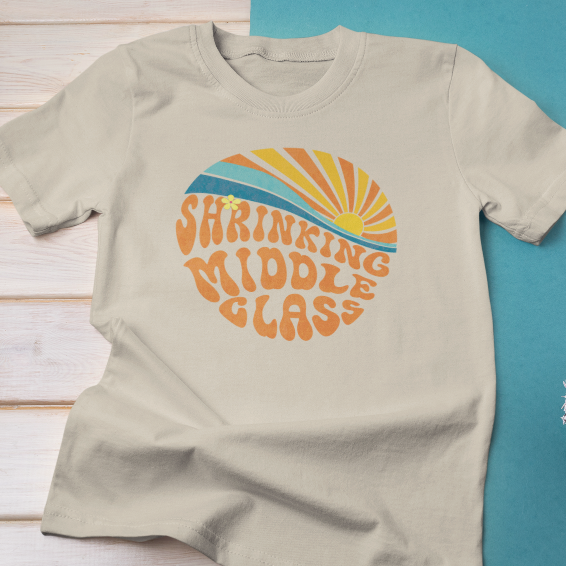 Shrinking Middle Class Sun in Circle - T-shirt