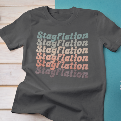 Stagflation on Repeat Modern-Retro - T-shirt