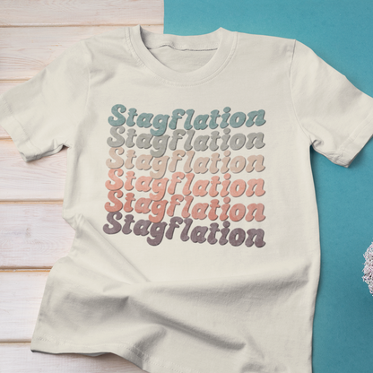 Stagflation on Repeat Modern-Retro - T-shirt