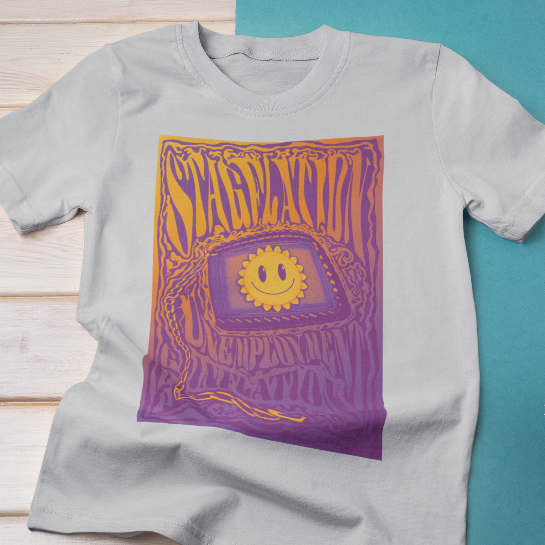 Stagflation 70s Band Poster Modern-Retro - T-shirt