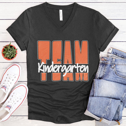 TEAM Kindergarten - Mango Orange - V-neck T-shirt