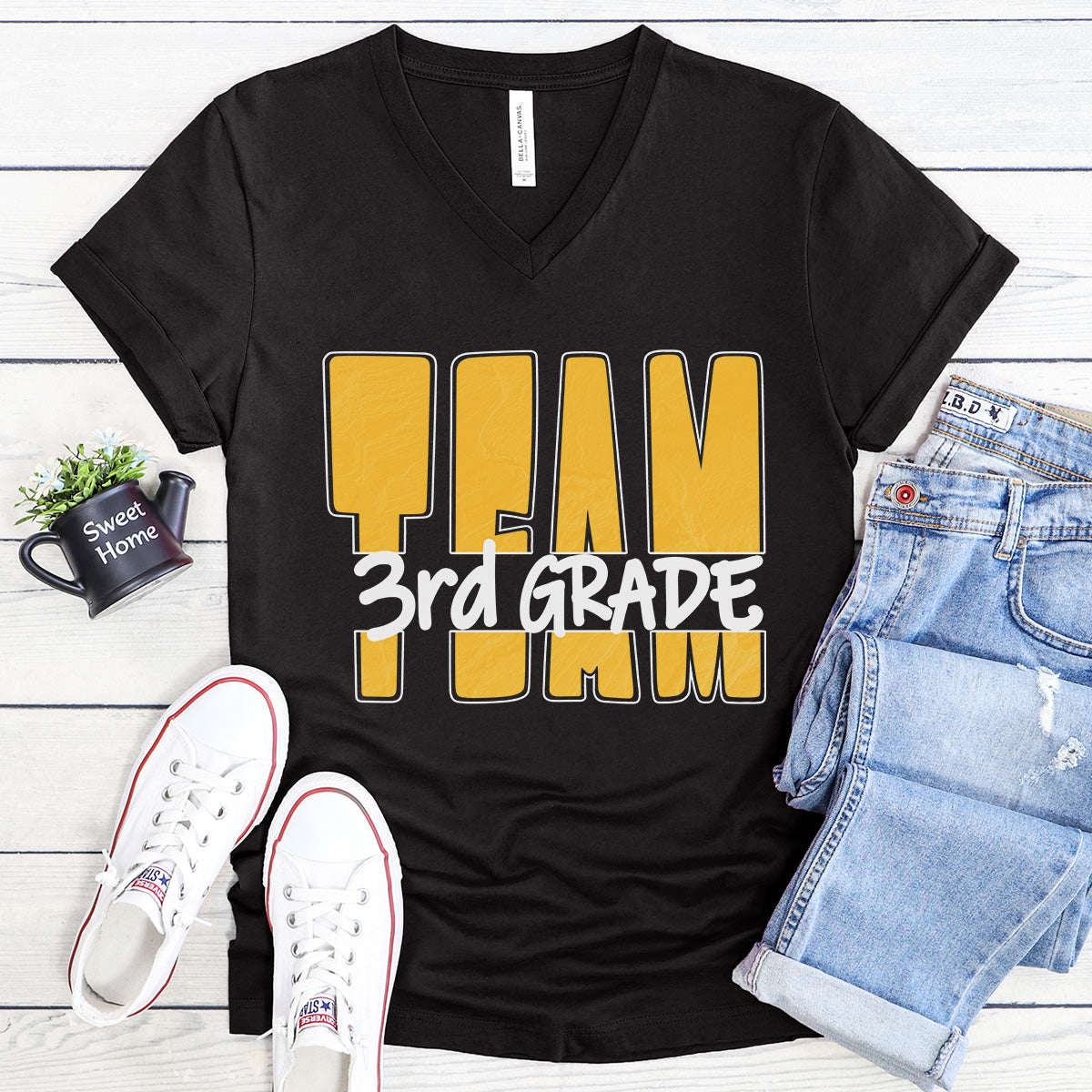 TEAM 3rd Grade - Sunglow - V-neck T-shirt