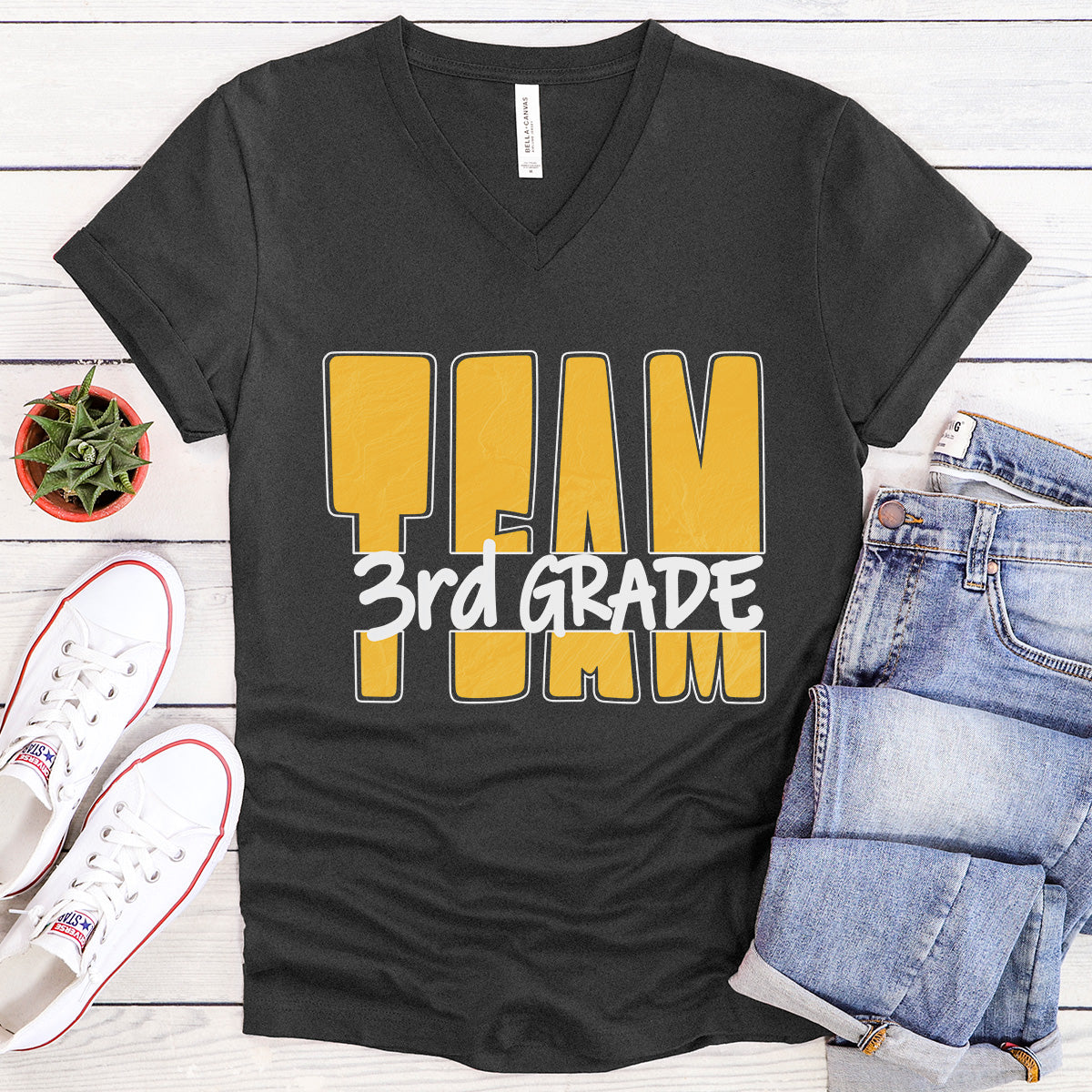 TEAM 3rd Grade - Sunglow - V-neck T-shirt