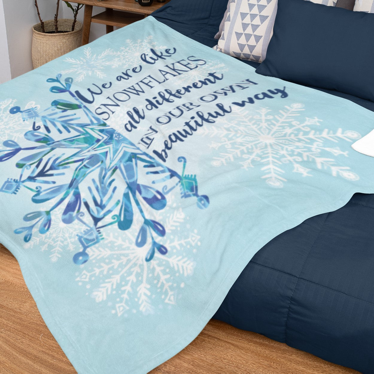 We Are Like Snowflakes - Velveteen Plush or Sherpa Blanket