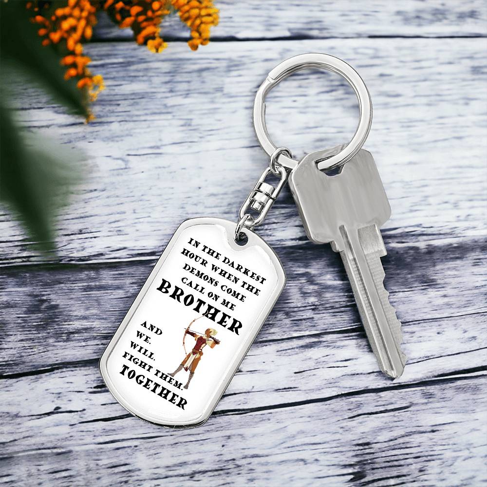 DnD Brother - Ranger - Dog Tag Keychain - Gift for Friend Birthday or Holiday