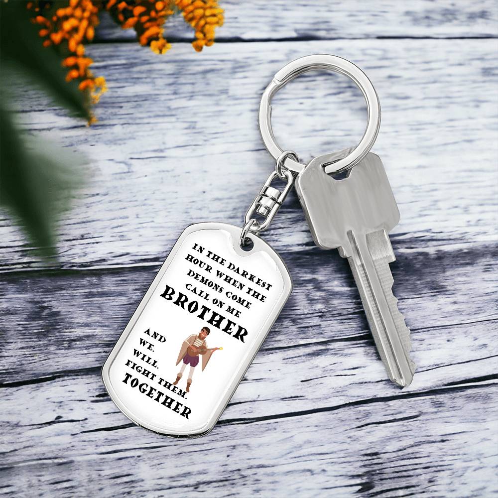 DnD Brother - Bard - Dog Tag Keychain - Gift for Friend Birthday or Holiday