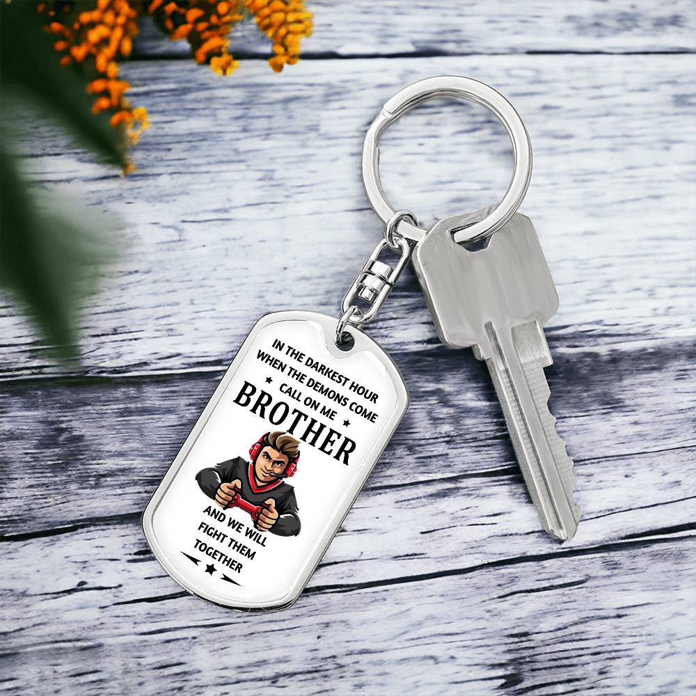 Dog Tag Keychain - Gamer - Darkest Hour - Gift for Best Friend, Brother, Birthday or Holiday