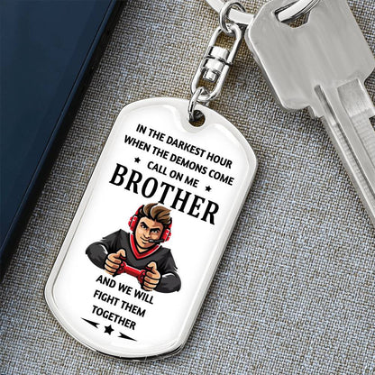 Dog Tag Keychain - Gamer - Darkest Hour - Gift for Best Friend, Brother, Birthday or Holiday