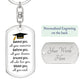 Dog Tag Keychain - Graduation Cap - Love You - Gift for Graduation, Birthday or Holiday