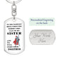 DnD Sister - Paladin - Dog Tag Keychain - Gift for Friend Birthday or Holiday