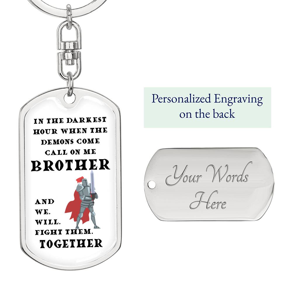 DnD Brother - Paladin - Dog Tag Keychain - Gift for Friend Birthday or Holiday