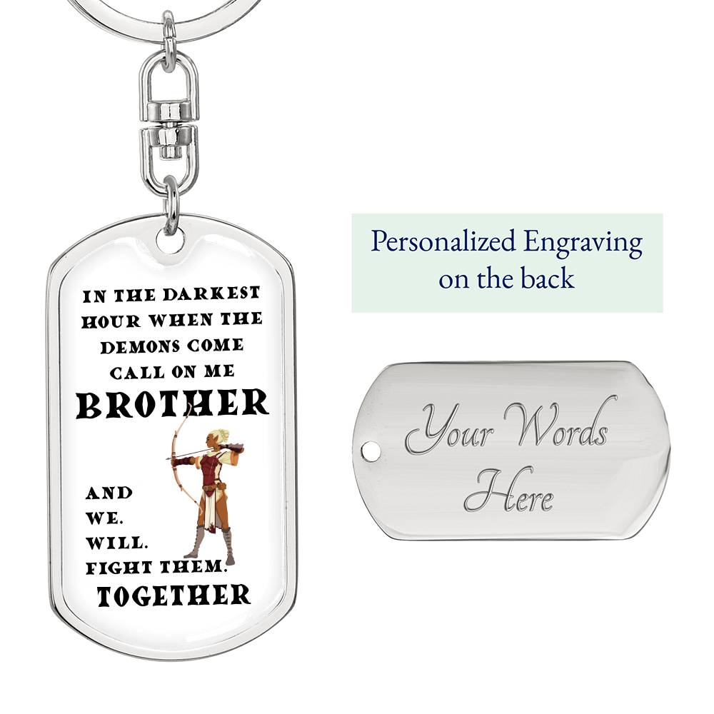 DnD Brother - Ranger - Dog Tag Keychain - Gift for Friend Birthday or Holiday