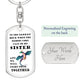 DnD Sister - Dragon - Dog Tag Keychain - Gift for Friend Birthday or Holiday