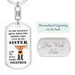 DnD Sister - Barbarian - Dog Tag Keychain - Gift for Friend Birthday or Holiday