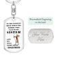 DnD Sister - Ranger - Dog Tag Keychain - Gift for Friend Birthday or Holiday