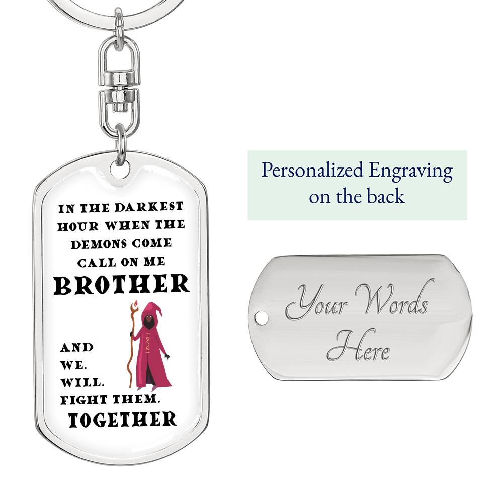 DnD Brother - Druid - Dog Tag Keychain - Gift for Friend Birthday or Holiday