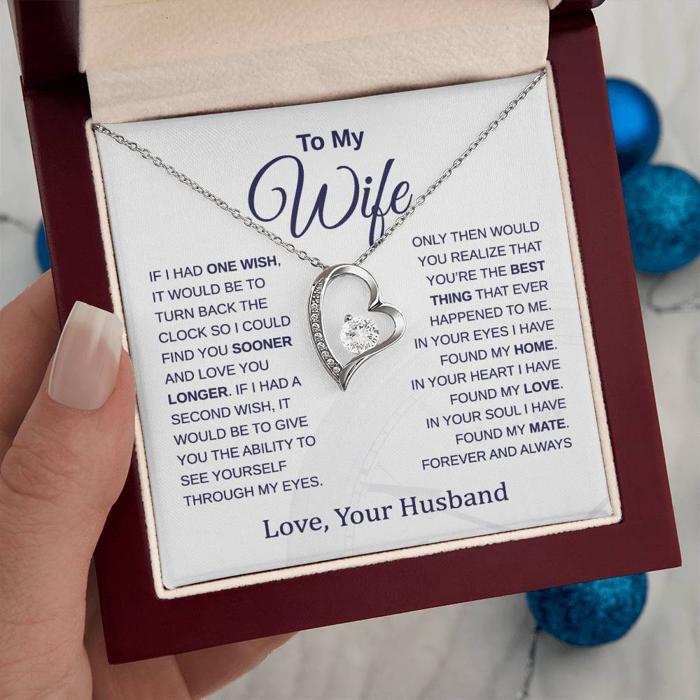 To My Wife - Turn Back the Clock - Forever Love Necklace - Gift for Birthday, Christmas, Anniversary