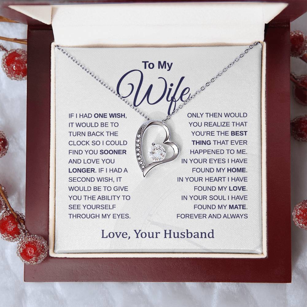 To My Wife - Turn Back the Clock - Forever Love Necklace - Gift for Birthday, Christmas, Anniversary