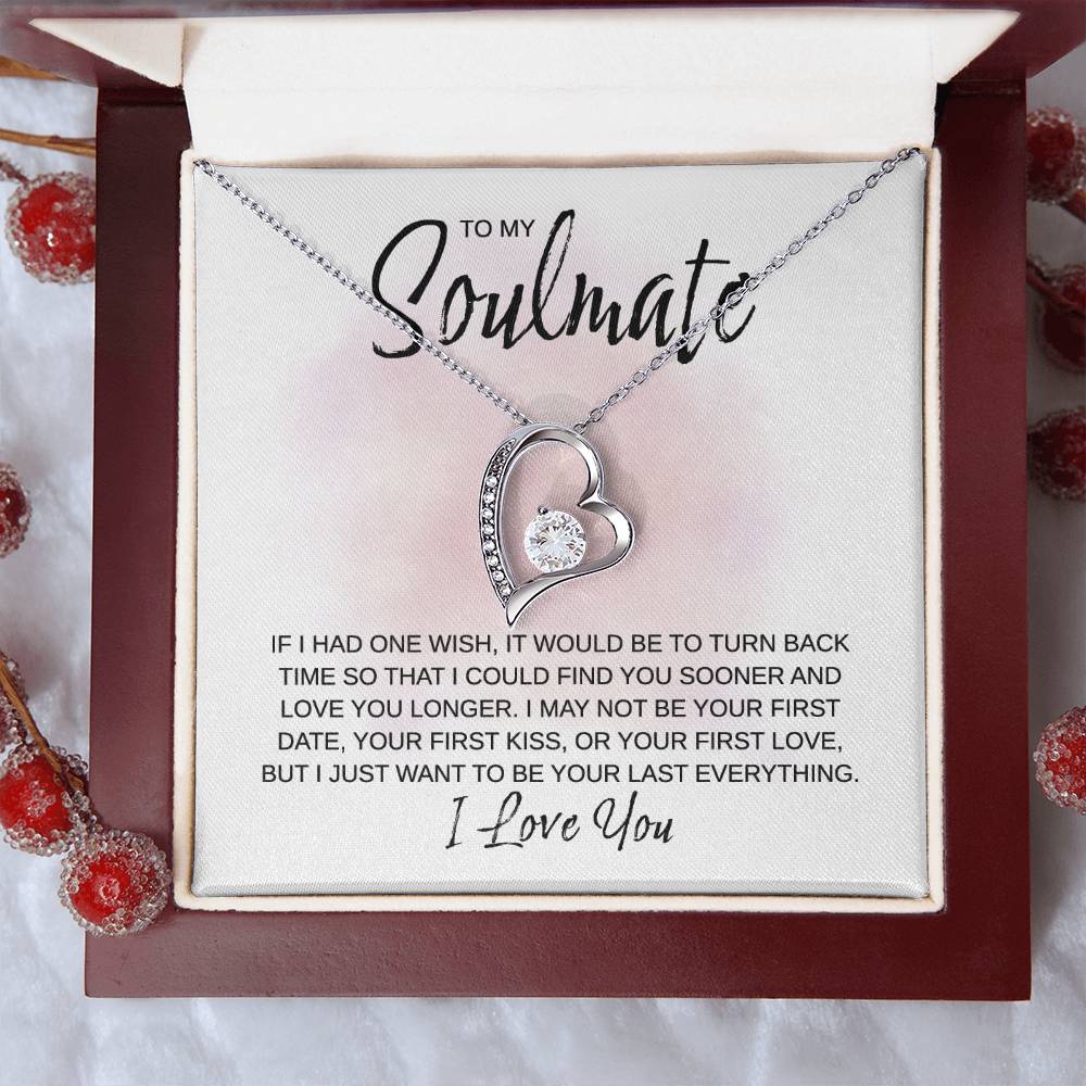 To My Soulmate - Love You Longer - Forever Love Necklace - Gift for Birthday, Valentine's Day, Christmas, or Anniversary