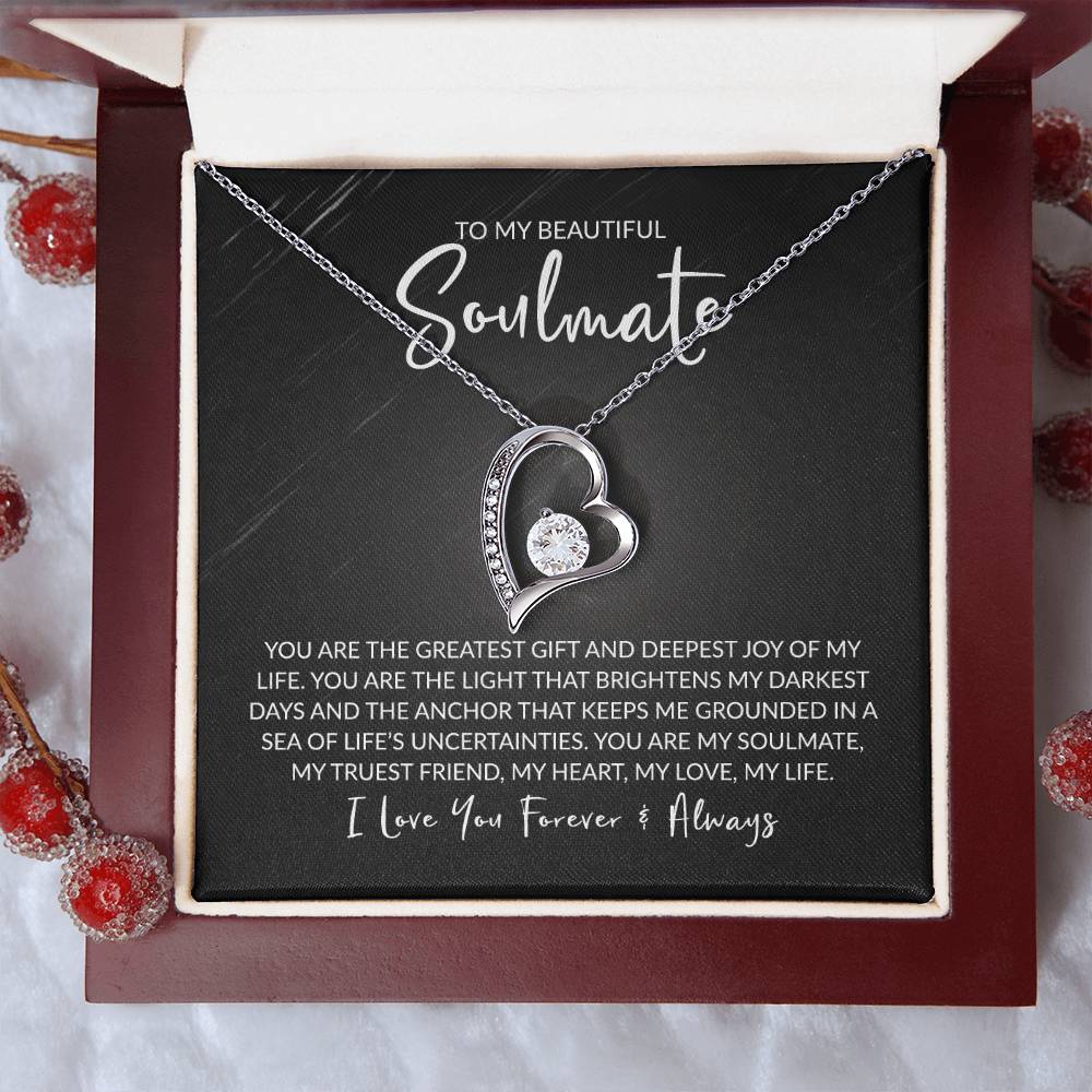 To My Soulmate - You Are the Deepest Joy - Forever Love Necklace - Gift for Birthday, Valentine's Day, Christmas, or Anniversary