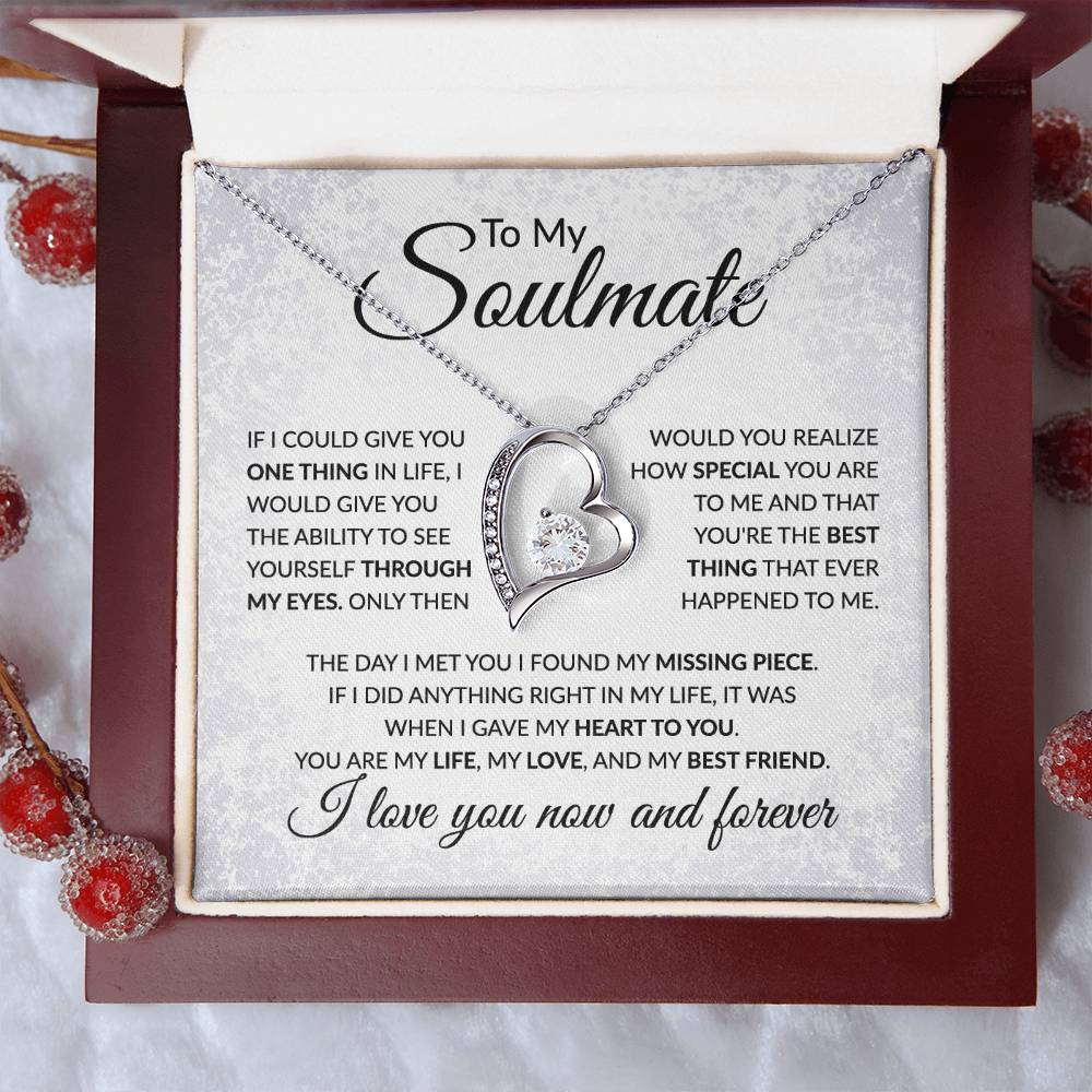 To My Soulmate - You Are My Missing Piece - Forever Love Necklace - Gift for Birthday, Valentine's Day, Christmas, or Anniversary