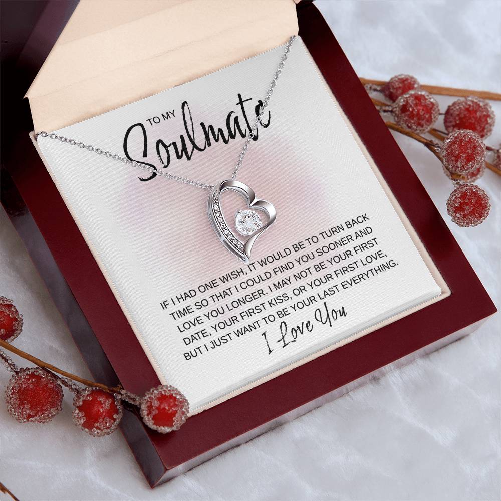 To My Soulmate - Love You Longer - Forever Love Necklace - Gift for Birthday, Valentine's Day, Christmas, or Anniversary