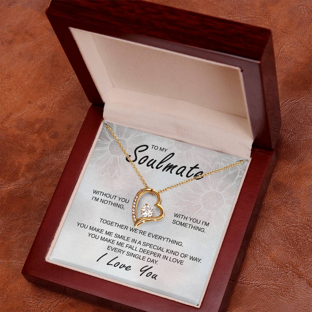 To My Soulmate - Together We Are Everything - Forever Love Necklace - Gift for Birthday, Valentine's Day, Christmas, or Anniversary