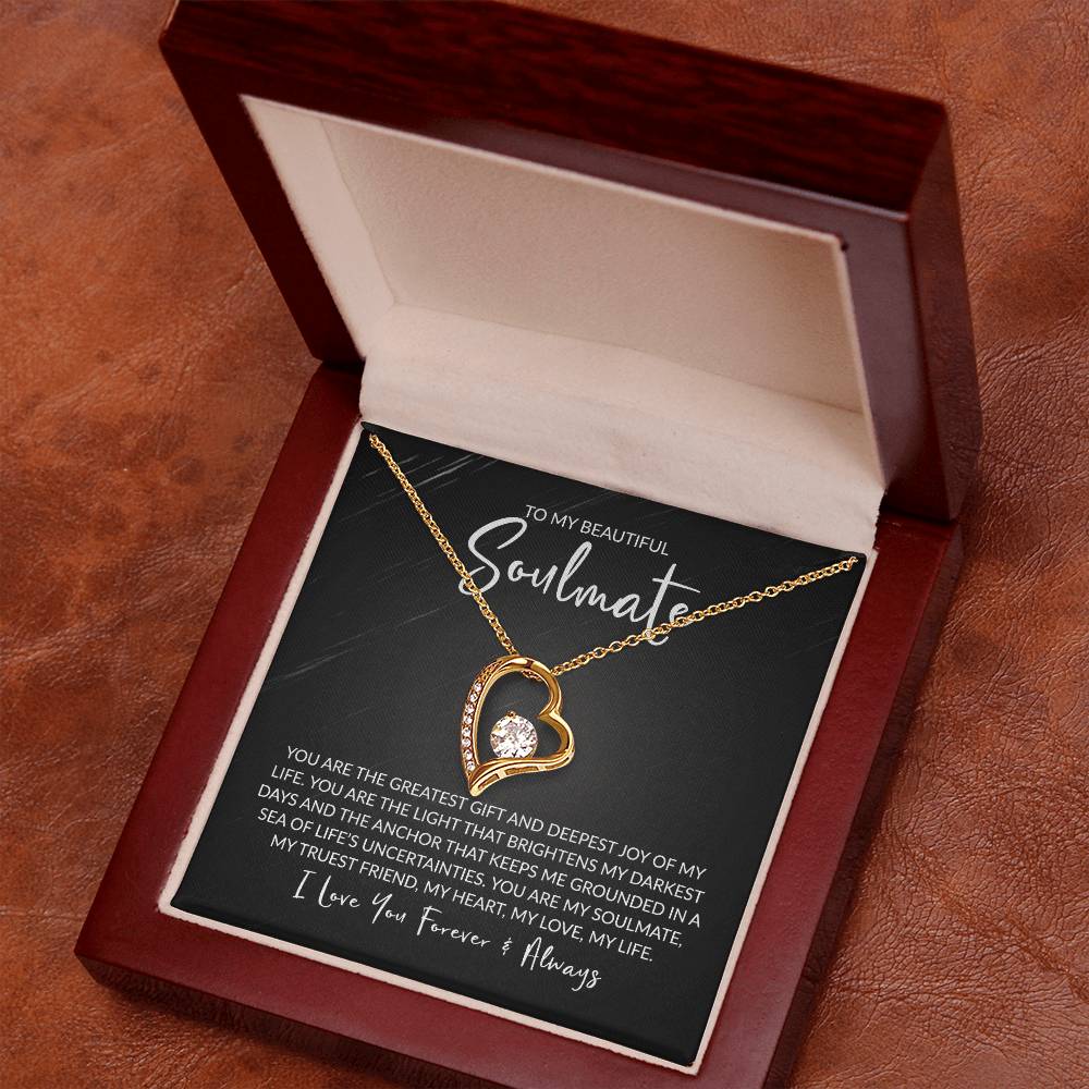 To My Soulmate - You Are the Deepest Joy - Forever Love Necklace - Gift for Birthday, Valentine's Day, Christmas, or Anniversary