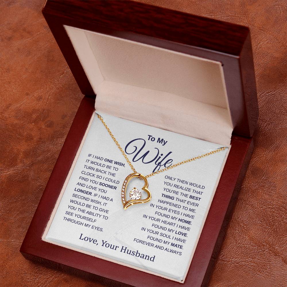 To My Wife - Turn Back the Clock - Forever Love Necklace - Gift for Birthday, Christmas, Anniversary