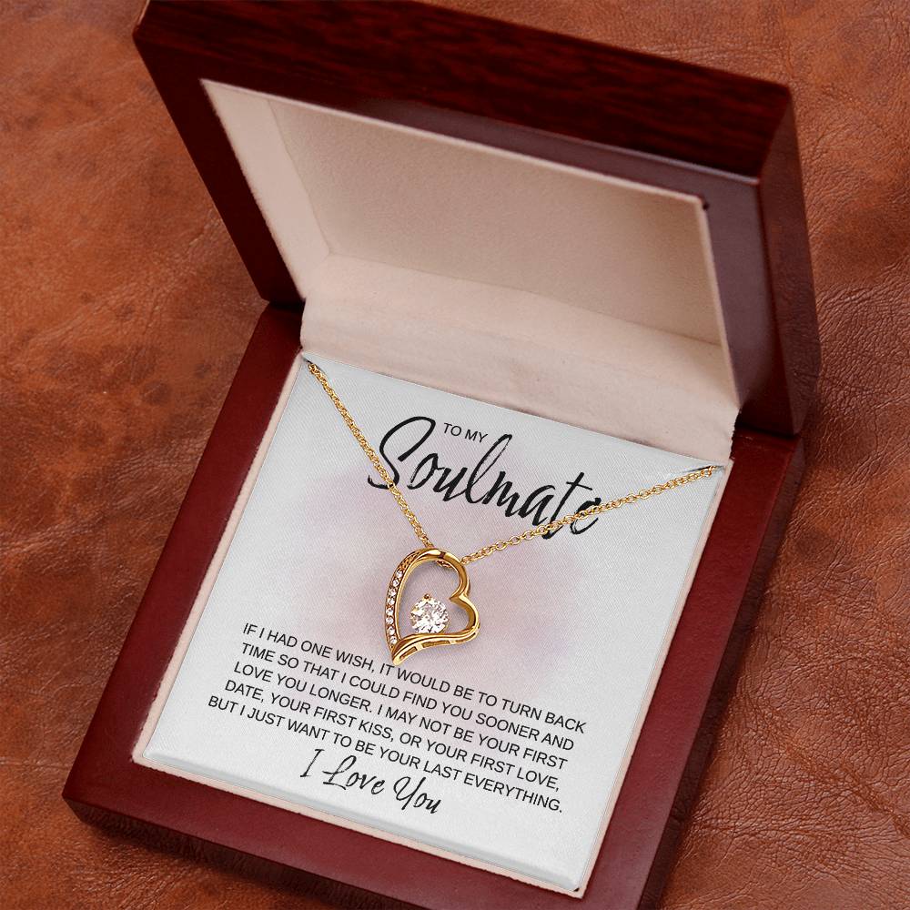 To My Soulmate - Love You Longer - Forever Love Necklace - Gift for Birthday, Valentine's Day, Christmas, or Anniversary