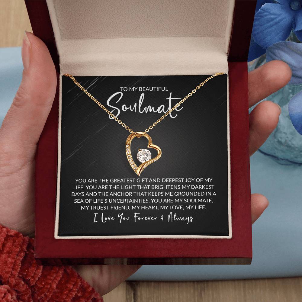 To My Soulmate - You Are the Deepest Joy - Forever Love Necklace - Gift for Birthday, Valentine's Day, Christmas, or Anniversary