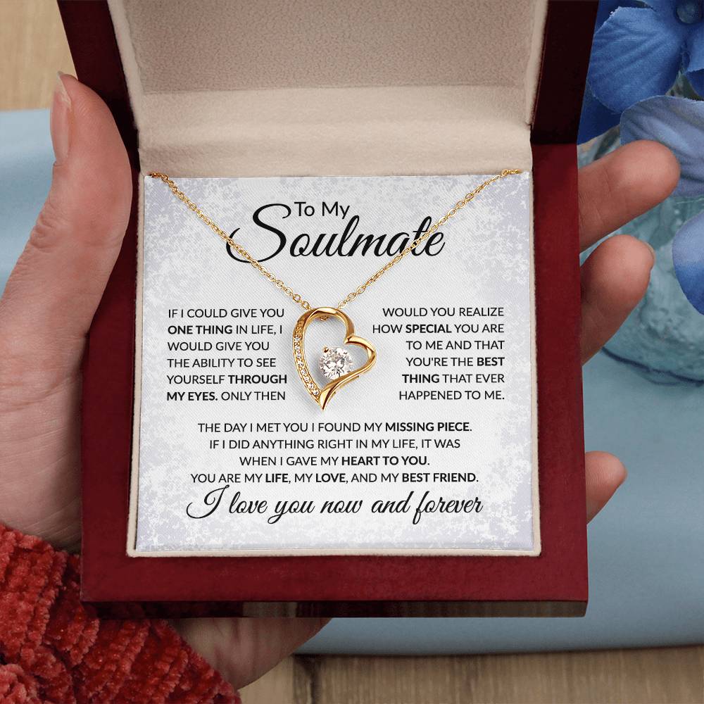 To My Soulmate - You Are My Missing Piece - Forever Love Necklace - Gift for Birthday, Valentine's Day, Christmas, or Anniversary