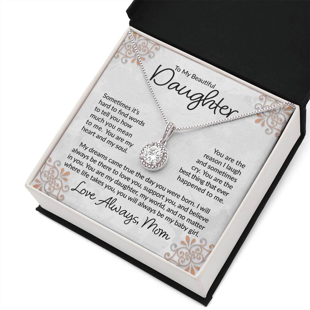 To My Beautiful Daughter - I Will Always Be There - Eternal Hope Necklace - A Great Gift for Birthday, Holiday, or Special Occasion