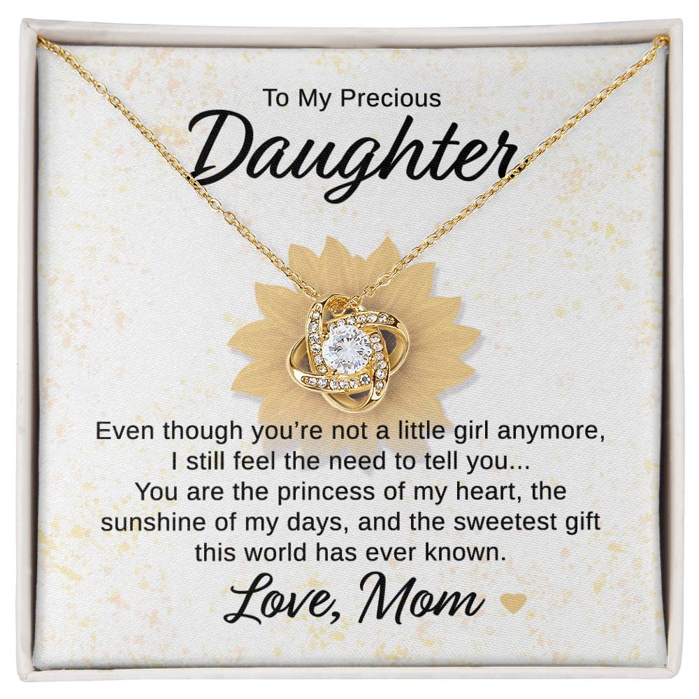 To My Daughter - You Are the Princess of My Heart Love MOM - Love Knot Necklace - Perfect Gift for Birthday, Holiday, or Special Occasion