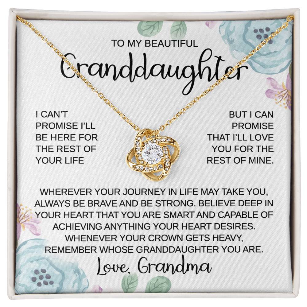 To My Granddaughter - Journey In Life - Love Knot Necklace - Gift for Birthday, Christmas, or Special Occasion