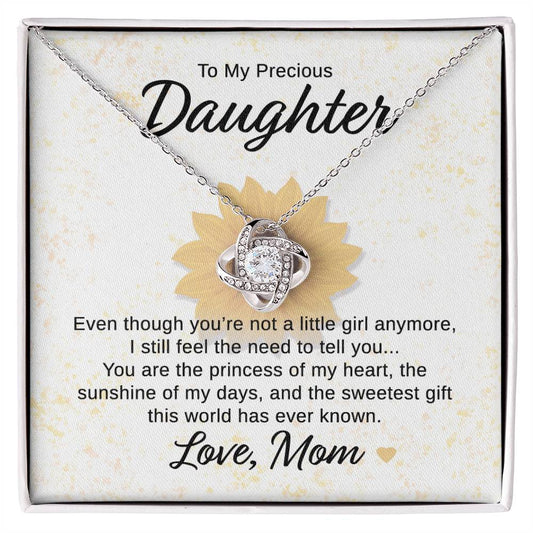 To My Daughter - You Are the Princess of My Heart Love MOM - Love Knot Necklace - Perfect Gift for Birthday, Holiday, or Special Occasion