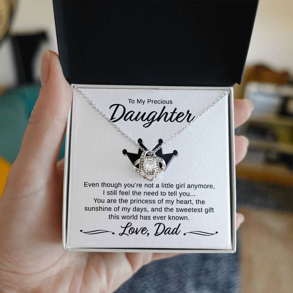 Daughter - You Are My Princess Love DAD - Crown - Love Knot Necklace