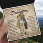 To My Daughter - This Old Lion Has Your Back - Love Knot Necklace - Gift for Birthday, Christmas, or Special Occasion