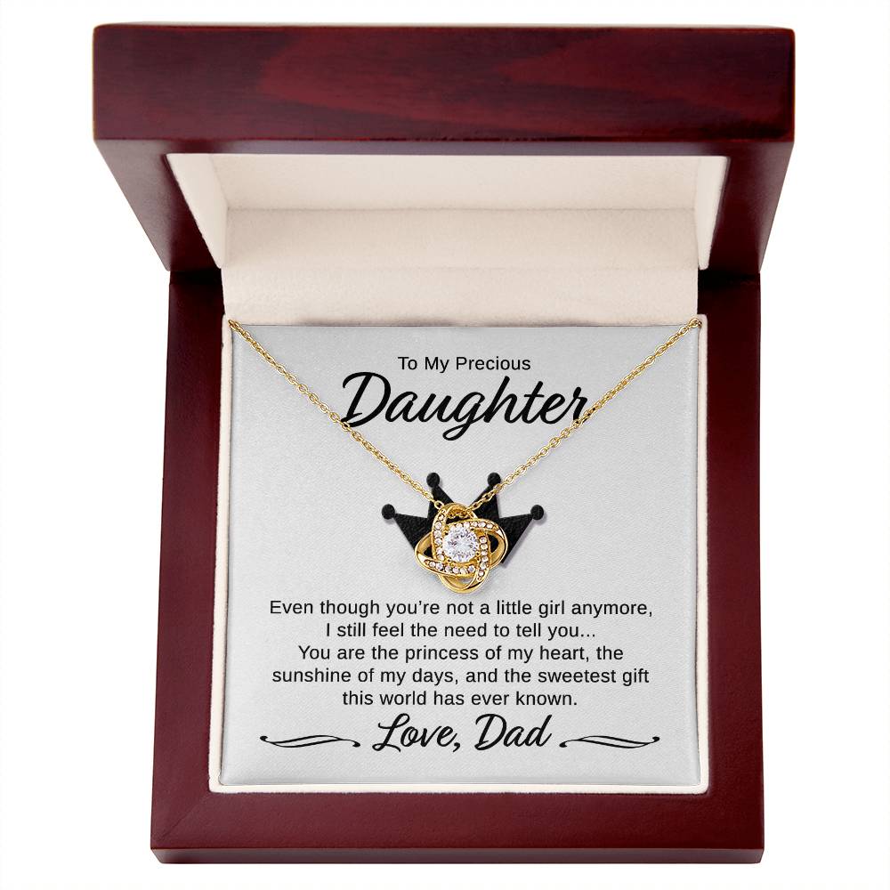 Daughter - You Are My Princess Love DAD - Crown - Love Knot Necklace