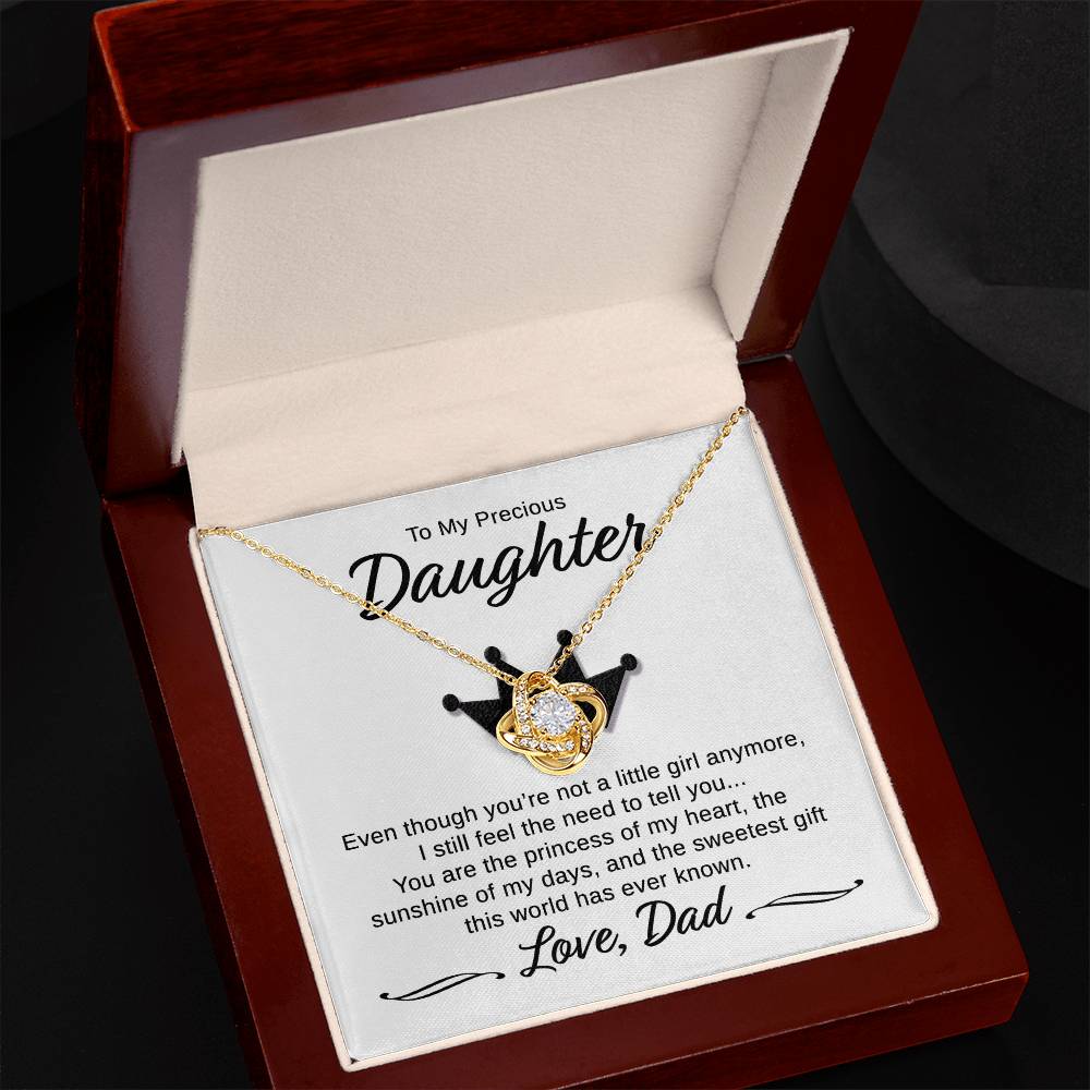 Daughter - You Are My Princess Love DAD - Crown - Love Knot Necklace