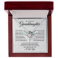 To My Granddaughter  - Never Forget - Dragonfly - Love Knot Necklace - Gift for Birthday, Christmas, or Special Occasion