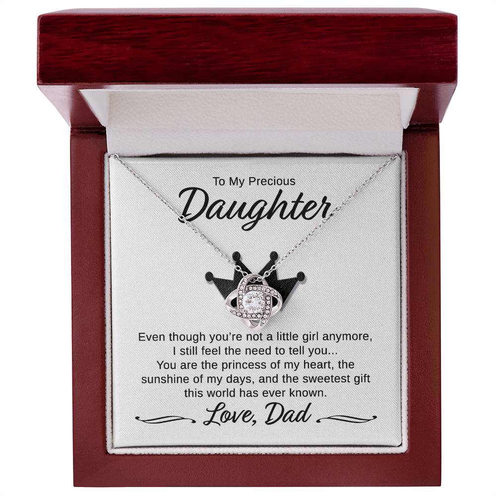 Daughter - You Are My Princess Love DAD - Crown - Love Knot Necklace