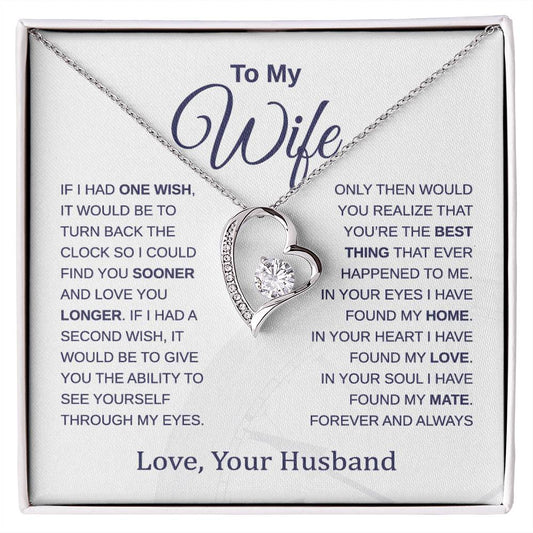 To My Wife - Turn Back the Clock - Forever Love Necklace - Gift for Birthday, Christmas, Anniversary