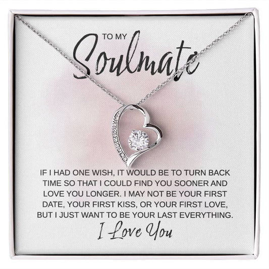 To My Soulmate - Love You Longer - Forever Love Necklace - Gift for Birthday, Valentine's Day, Christmas, or Anniversary