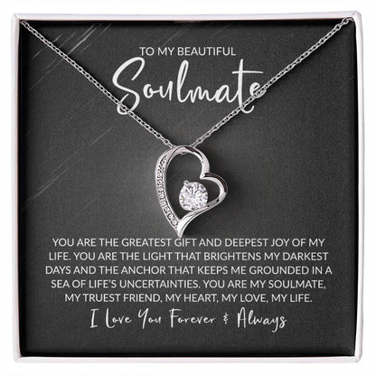 To My Soulmate - You Are the Deepest Joy - Forever Love Necklace - Gift for Birthday, Valentine's Day, Christmas, or Anniversary